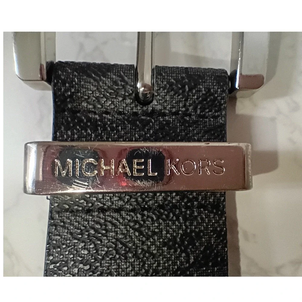 MICHAEL KORS Signature Logo Black Womens Belt - EUC - Size Small